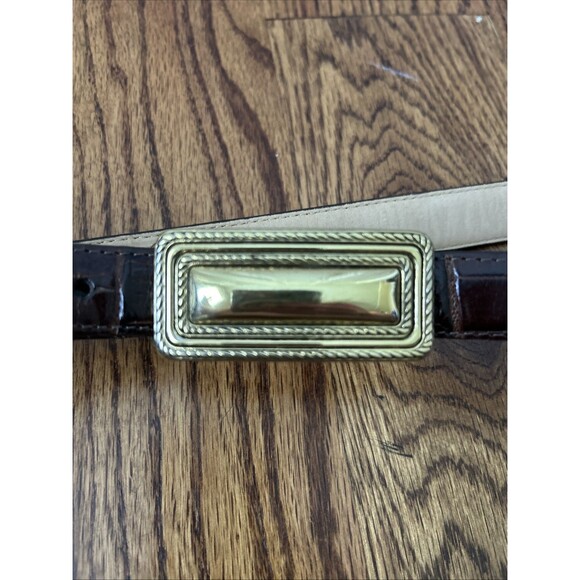 Brighton Classics Leather Belt  Alligator Print Brown 40129 Vintage size 34 L - Picture 3 of 5